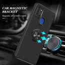 For Samsung Galaxy A21s PC + TPU Shockproof Magnetic Protective Case with Invisible Ring Holder(Black)