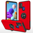 For Samsung Galaxy A21s PC + TPU Shockproof Magnetic Protective Case with Invisible Ring Holder(Red)