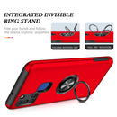 For Samsung Galaxy A21s PC + TPU Shockproof Magnetic Protective Case with Invisible Ring Holder(Red)