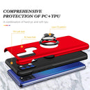 For Samsung Galaxy A21s PC + TPU Shockproof Magnetic Protective Case with Invisible Ring Holder(Red)