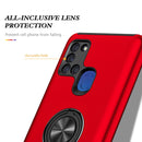 For Samsung Galaxy A21s PC + TPU Shockproof Magnetic Protective Case with Invisible Ring Holder(Red)