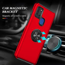 For Samsung Galaxy A21s PC + TPU Shockproof Magnetic Protective Case with Invisible Ring Holder(Red)