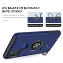 For Samsung Galaxy A21s PC + TPU Shockproof Magnetic Protective Case with Invisible Ring Holder(Blue)