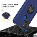 For Samsung Galaxy A21s PC + TPU Shockproof Magnetic Protective Case with Invisible Ring Holder(Blue)