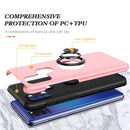 For Samsung Galaxy A21s PC + TPU Shockproof Magnetic Protective Case with Invisible Ring Holder(Rose Gold)