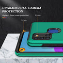 For Samsung Galaxy A21s PC + TPU Shockproof Magnetic Protective Case with Invisible Ring Holder(Dark Green)