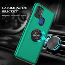 For Samsung Galaxy A21s PC + TPU Shockproof Magnetic Protective Case with Invisible Ring Holder(Dark Green)