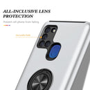 For Samsung Galaxy A21s PC + TPU Shockproof Magnetic Protective Case with Invisible Ring Holder(Silver)