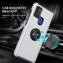 For Samsung Galaxy A21s PC + TPU Shockproof Magnetic Protective Case with Invisible Ring Holder(Silver)