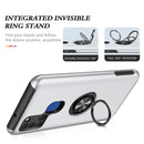 For Samsung Galaxy A21s PC + TPU Shockproof Magnetic Protective Case with Invisible Ring Holder(Silver)