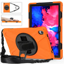 For Lenovo Tab P11 TB-J606F / Pad 11 Plus 2021 Shockproof Colorful Silicone + PC Protective Case with Holder & Hand Strap & Shoulder Strap(Orange)