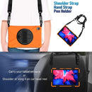 For Lenovo Tab P11 TB-J606F / Pad 11 Plus 2021 Shockproof Colorful Silicone + PC Protective Case with Holder & Hand Strap & Shoulder Strap(Orange)