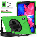 For Lenovo Tab P11 TB-J606F / Pad 11 Plus 2021 Shockproof Colorful Silicone + PC Protective Case with Holder & Hand Strap & Shoulder Strap(Green)