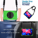 For Lenovo Tab P11 TB-J606F / Pad 11 Plus 2021 Shockproof Colorful Silicone + PC Protective Case with Holder & Hand Strap & Shoulder Strap(Green)