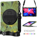 For Lenovo Tab P11 TB-J606F / Pad 11 Plus 2021 Shockproof Colorful Silicone + PC Protective Case with Holder & Hand Strap & Shoulder Strap(Camouflage)