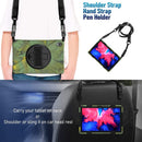 For Lenovo Tab P11 TB-J606F / Pad 11 Plus 2021 Shockproof Colorful Silicone + PC Protective Case with Holder & Hand Strap & Shoulder Strap(Camouflage)