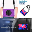 For Lenovo Tab P11 TB-J606F / Pad 11 Plus 2021 Shockproof Colorful Silicone + PC Protective Case with Holder & Hand Strap & Shoulder Strap(Purple)