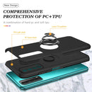 For Huawei Y7a PC + TPU Shockproof Magnetic Protective Case with Invisible Ring Holder(Black)