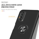 For Huawei Y7a PC + TPU Shockproof Magnetic Protective Case with Invisible Ring Holder(Black)