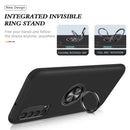 For Huawei Y7a PC + TPU Shockproof Magnetic Protective Case with Invisible Ring Holder(Black)