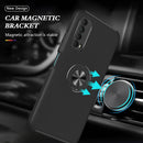 For Huawei Y7a PC + TPU Shockproof Magnetic Protective Case with Invisible Ring Holder(Black)