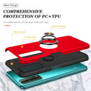 For Huawei Y7a PC + TPU Shockproof Magnetic Protective Case with Invisible Ring Holder(Red)