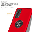 For Huawei Y7a PC + TPU Shockproof Magnetic Protective Case with Invisible Ring Holder(Red)
