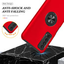 For Huawei Y7a PC + TPU Shockproof Magnetic Protective Case with Invisible Ring Holder(Red)