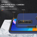 For Huawei Y7a PC + TPU Shockproof Magnetic Protective Case with Invisible Ring Holder(Blue)