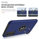 For Huawei Y7a PC + TPU Shockproof Magnetic Protective Case with Invisible Ring Holder(Blue)