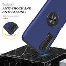 For Huawei Y7a PC + TPU Shockproof Magnetic Protective Case with Invisible Ring Holder(Blue)