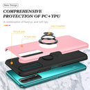 For Huawei Y7a PC + TPU Shockproof Magnetic Protective Case with Invisible Ring Holder(Rose Gold)