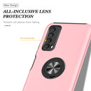 For Huawei Y7a PC + TPU Shockproof Magnetic Protective Case with Invisible Ring Holder(Rose Gold)