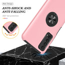 For Huawei Y7a PC + TPU Shockproof Magnetic Protective Case with Invisible Ring Holder(Rose Gold)