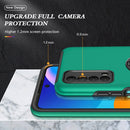 For Huawei Y7a PC + TPU Shockproof Magnetic Protective Case with Invisible Ring Holder(Dark Green)