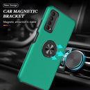 For Huawei Y7a PC + TPU Shockproof Magnetic Protective Case with Invisible Ring Holder(Dark Green)