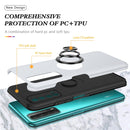 For Huawei Y7a PC + TPU Shockproof Magnetic Protective Case with Invisible Ring Holder(Silver)