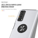 For Huawei Y7a PC + TPU Shockproof Magnetic Protective Case with Invisible Ring Holder(Silver)