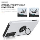 For Huawei Y7a PC + TPU Shockproof Magnetic Protective Case with Invisible Ring Holder(Silver)