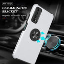 For Huawei Y7a PC + TPU Shockproof Magnetic Protective Case with Invisible Ring Holder(Silver)