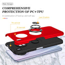 For Huawei Y9a PC + TPU Shockproof Magnetic Protective Case with Invisible Ring Holder(Red)