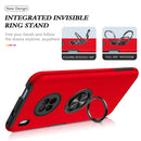 For Huawei Y9a PC + TPU Shockproof Magnetic Protective Case with Invisible Ring Holder(Red)