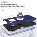 For Huawei Y9a PC + TPU Shockproof Magnetic Protective Case with Invisible Ring Holder(Blue)