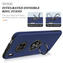 For Huawei Y9a PC + TPU Shockproof Magnetic Protective Case with Invisible Ring Holder(Blue)