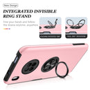 For Huawei Y9a PC + TPU Shockproof Magnetic Protective Case with Invisible Ring Holder(Rose Gold)