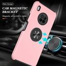 For Huawei Y9a PC + TPU Shockproof Magnetic Protective Case with Invisible Ring Holder(Rose Gold)