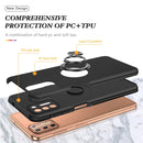For Motorola Moto G9 Plus PC + TPU Shockproof Magnetic Protective Case with Invisible Ring Holder(Black)