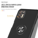 For Motorola Moto G9 Plus PC + TPU Shockproof Magnetic Protective Case with Invisible Ring Holder(Black)