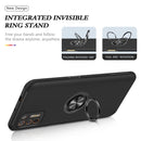 For Motorola Moto G9 Plus PC + TPU Shockproof Magnetic Protective Case with Invisible Ring Holder(Black)