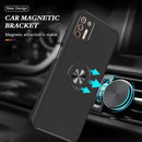 For Motorola Moto G9 Plus PC + TPU Shockproof Magnetic Protective Case with Invisible Ring Holder(Black)